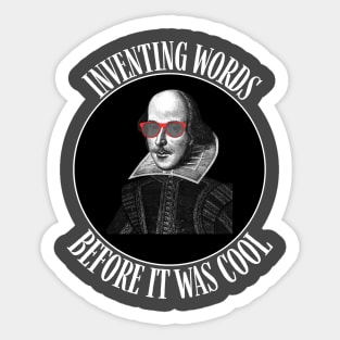 Hipster Shakespeare Inventing Words Gift Sticker